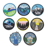 Outdoor Adventure Embroidered Patches – Camping & Hiking Add-On for Custom Dog Bandanas