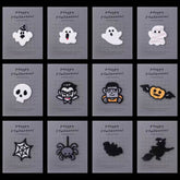Halloween Embroidery Patches – Ghost, Pumpkin, Skull, Bat & Witch Iron-On Sew-On Appliques by Moreloveu