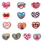 Heart Shape Embroidered Patches – Cute Iron-On Appliques for Custom Dog Bandanas