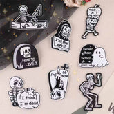 Halloween Skeleton & Ghost Iron-On Patches – Spooky Embroidered Appliques for Jackets, Bags & DIY Crafts