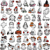 Cute Ghost Embroidered Patches – Halloween Iron-On Appliques for Custom Dog Bandanas & Pet Accessories