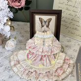 Customizable Vintage-Inspired Pet Dress with Ruffle Details and Cute Embellishments