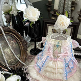 Customizable Pastel Pet Dress with Ruffles and Lace Trim