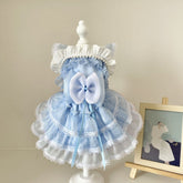 Powder Blue Ruffle Lace Dress – Custom Pet Outfit