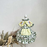 Custom Floral Ruffle Pet Dress – Daisy Garden Edition with 3D Flower Accents