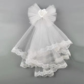 Customizable Pet Head Scarf - Elegant Tulle and Lace Design