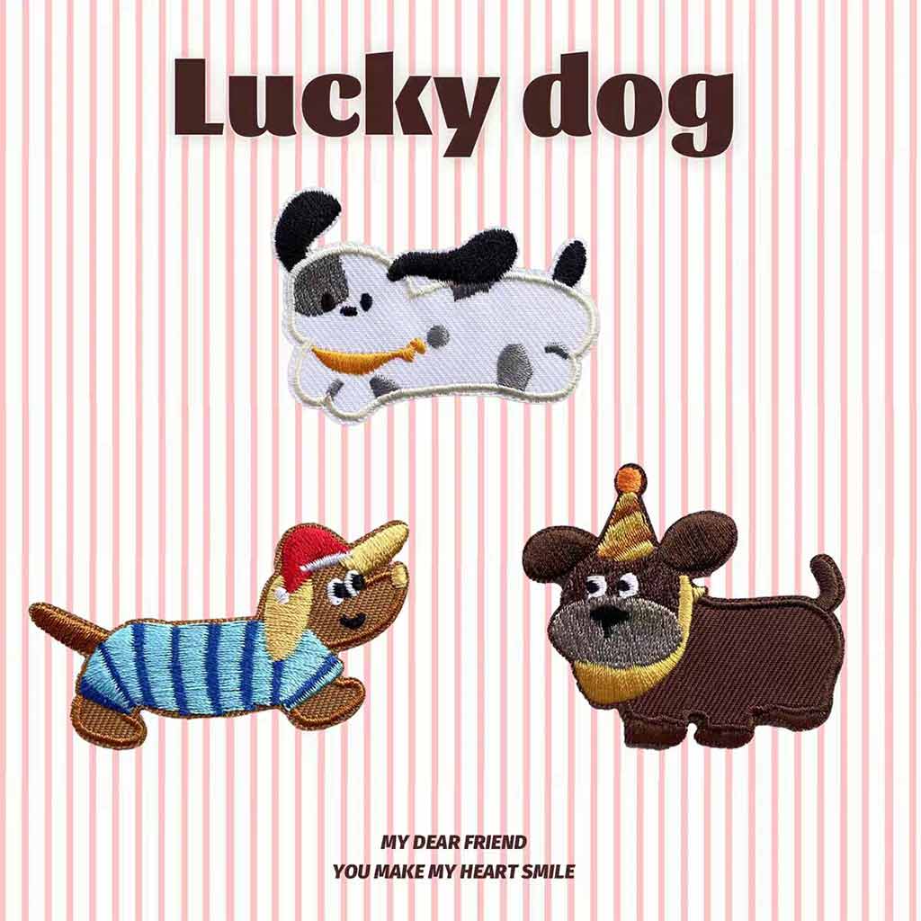 Cartoon Dog Embroidered Patches – Cute Add-On for Custom Dog Bandanas