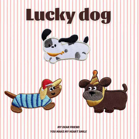 Cartoon Dog Embroidered Patches – Cute Add-On for Custom Dog Bandanas