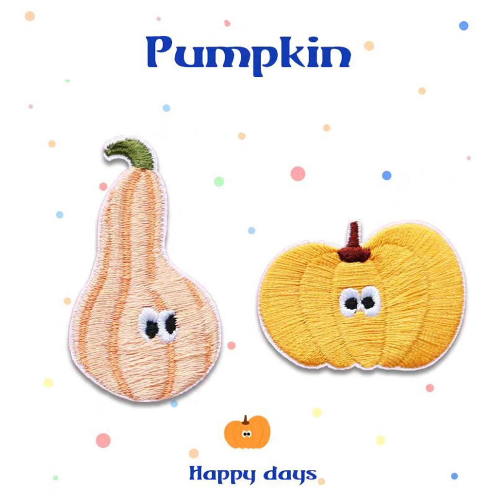 Pumpkin Embroidered Patch – Custom Add-On for Dog Bandanas