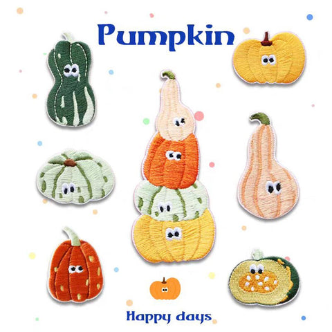 Pumpkin Embroidered Patch – Custom Add-On for Dog Bandanas