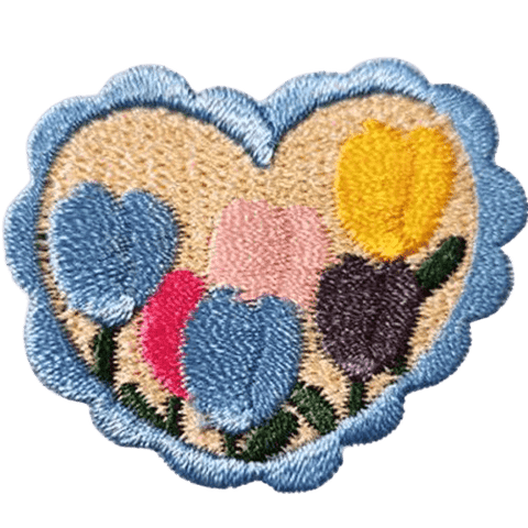 Heart Shape Embroidered Patches – Cute Iron-On Appliques for Custom Dog Bandanas