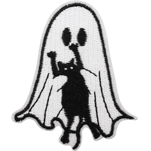 Cute Ghost Embroidered Patches – Halloween Iron-On Appliques for Custom Dog Bandanas & Pet Accessories