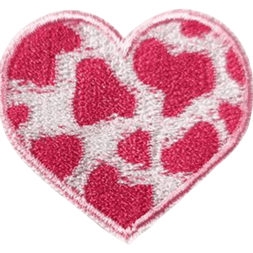 Heart Shape Embroidered Patches – Cute Iron-On Appliques for Custom Dog Bandanas
