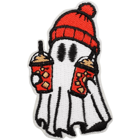 Cute Ghost Embroidered Patches – Halloween Iron-On Appliques for Custom Dog Bandanas & Pet Accessories