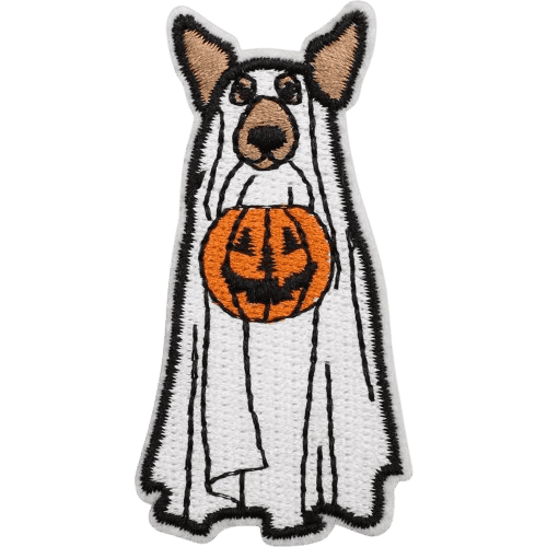 Cute Ghost Embroidered Patches – Halloween Iron-On Appliques for Custom Dog Bandanas & Pet Accessories