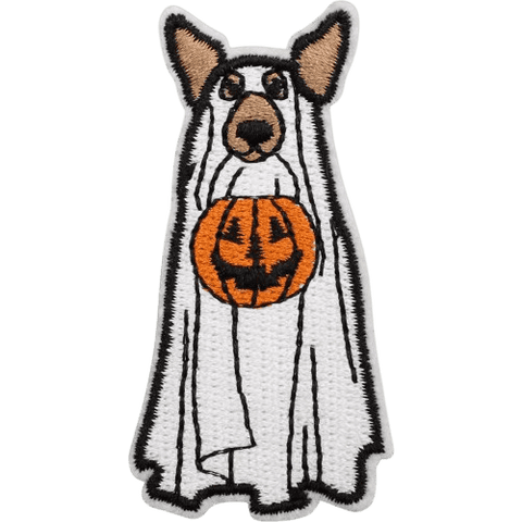 Cute Ghost Embroidered Patches – Halloween Iron-On Appliques for Custom Dog Bandanas & Pet Accessories