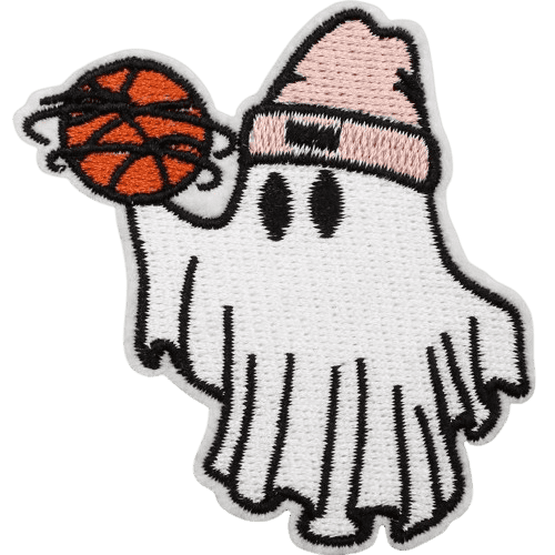 Cute Ghost Embroidered Patches – Halloween Iron-On Appliques for Custom Dog Bandanas & Pet Accessories