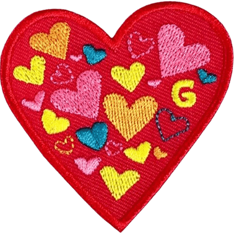 Valentine’s Heart Embroidered Patches – Love & Rainbow Style for Custom Dog Bandanas