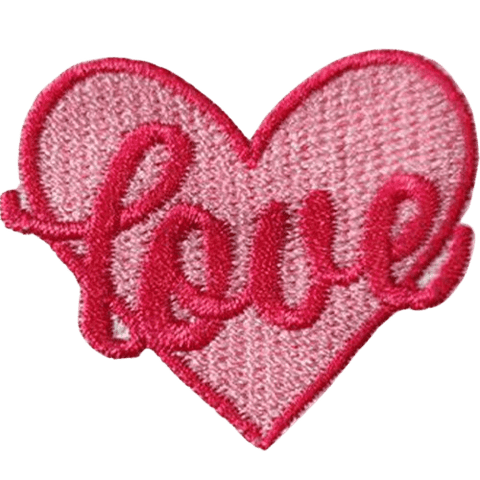 Heart Shape Embroidered Patches – Cute Iron-On Appliques for Custom Dog Bandanas