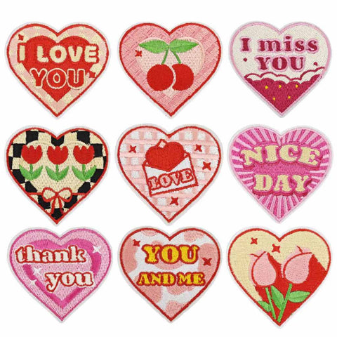 Heart Shape Embroidered Patches – Love & Valentine Style for Custom Dog Bandanas