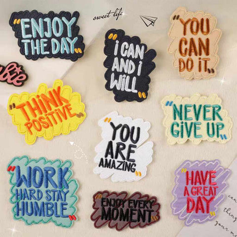 Motivational Quote Embroidered Patches – Inspiring Add-On for Custom Dog Bandanas