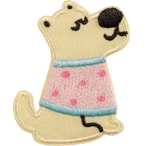 Cartoon Dog Embroidered Patches – Cute Add-On for Custom Dog Bandanas