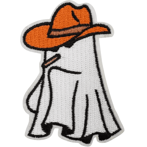Cute Ghost Embroidered Patches – Halloween Iron-On Appliques for Custom Dog Bandanas & Pet Accessories