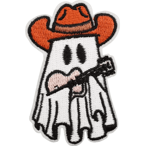 Cute Ghost Embroidered Patches – Halloween Iron-On Appliques for Custom Dog Bandanas & Pet Accessories