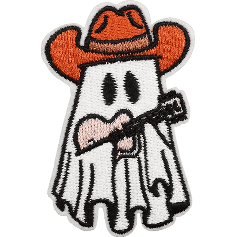 Cute Ghost Embroidered Patches – Halloween Iron-On Appliques for Custom Dog Bandanas & Pet Accessories