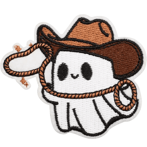 Cute Ghost Embroidered Patches – Halloween Iron-On Appliques for Custom Dog Bandanas & Pet Accessories