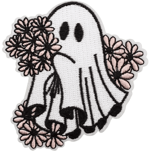 Cute Ghost Embroidered Patches – Halloween Iron-On Appliques for Custom Dog Bandanas & Pet Accessories