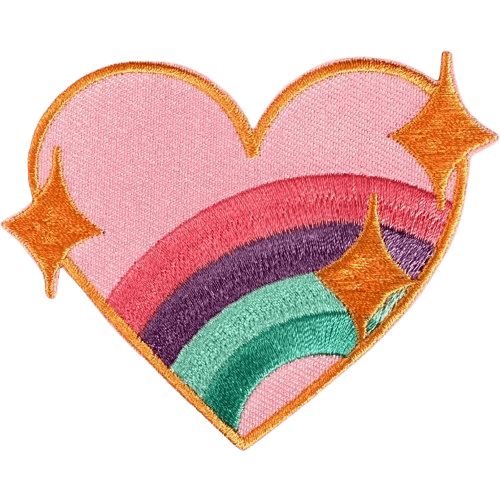 Valentine’s Heart Embroidered Patches – Love & Rainbow Style for Custom Dog Bandanas