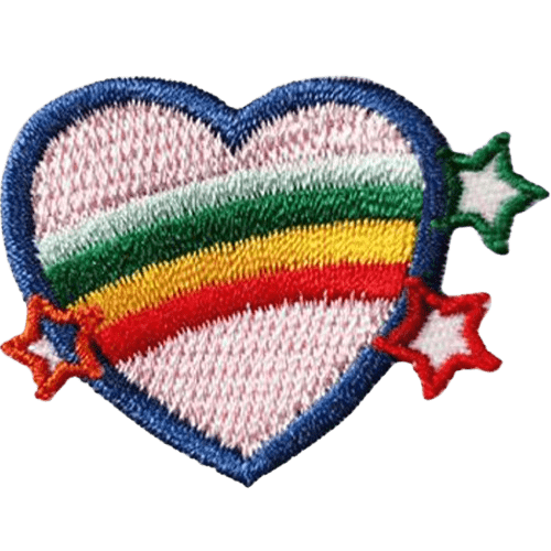 Heart Shape Embroidered Patches – Cute Iron-On Appliques for Custom Dog Bandanas