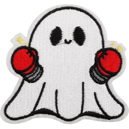 Cute Ghost Embroidered Patches – Halloween Iron-On Appliques for Custom Dog Bandanas & Pet Accessories