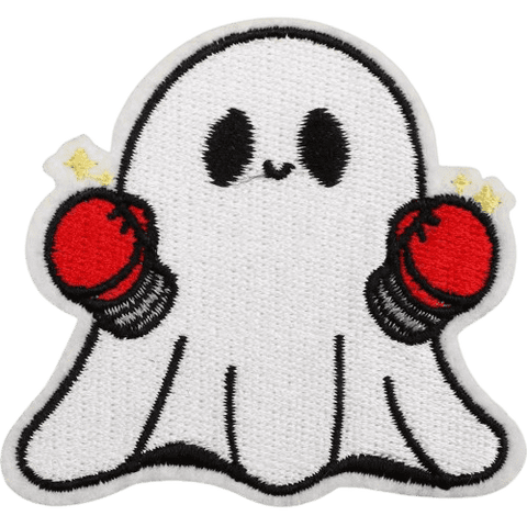 Cute Ghost Embroidered Patches – Halloween Iron-On Appliques for Custom Dog Bandanas & Pet Accessories