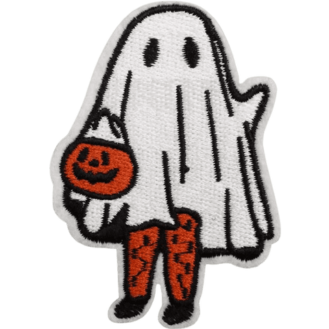 Cute Ghost Embroidered Patches – Halloween Iron-On Appliques for Custom Dog Bandanas & Pet Accessories