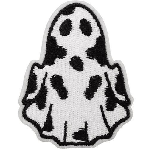 Cute Ghost Embroidered Patches – Halloween Iron-On Appliques for Custom Dog Bandanas & Pet Accessories