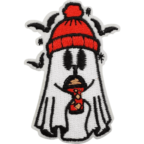 Cute Ghost Embroidered Patches – Halloween Iron-On Appliques for Custom Dog Bandanas & Pet Accessories