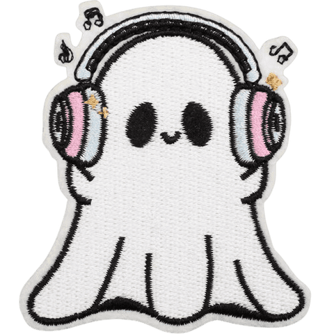 Cute Ghost Embroidered Patches – Halloween Iron-On Appliques for Custom Dog Bandanas & Pet Accessories
