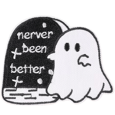 Halloween Skeleton & Ghost Iron-On Patches – Spooky Embroidered Appliques for Jackets, Bags & DIY Crafts
