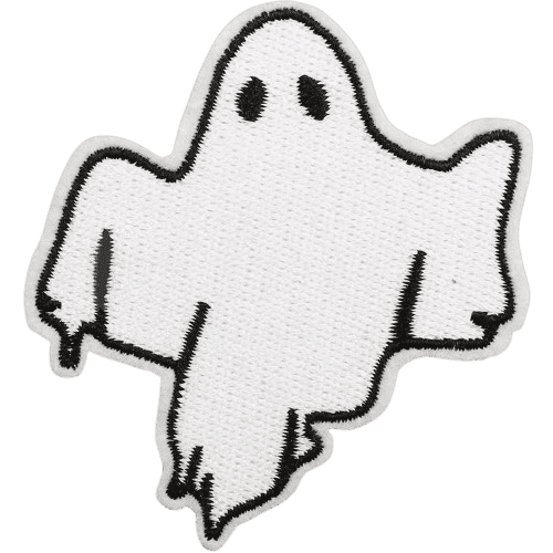 Cute Ghost Embroidered Patches – Halloween Iron-On Appliques for Custom Dog Bandanas & Pet Accessories