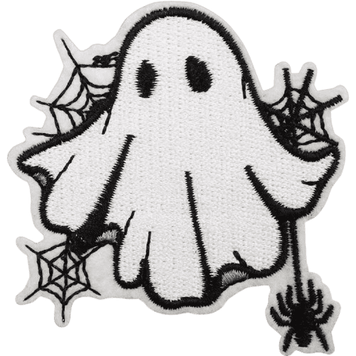 Cute Ghost Embroidered Patches – Halloween Iron-On Appliques for Custom Dog Bandanas & Pet Accessories