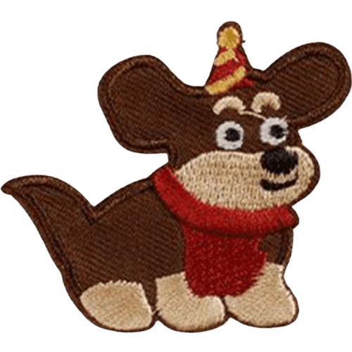 Cartoon Dog Embroidered Patches – Cute Add-On for Custom Dog Bandanas