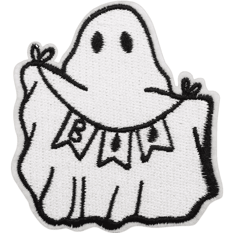 Cute Ghost Embroidered Patches – Halloween Iron-On Appliques for Custom Dog Bandanas & Pet Accessories