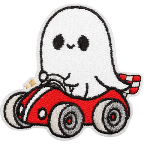Cute Ghost Embroidered Patches – Halloween Iron-On Appliques for Custom Dog Bandanas & Pet Accessories