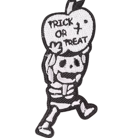 Halloween Skeleton & Ghost Iron-On Patches – Spooky Embroidered Appliques for Jackets, Bags & DIY Crafts