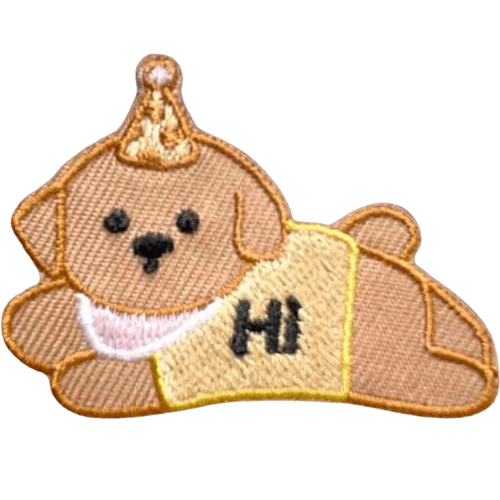 Cartoon Dog Embroidered Patches – Cute Add-On for Custom Dog Bandanas