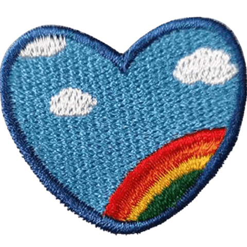 Heart Shape Embroidered Patches – Cute Iron-On Appliques for Custom Dog Bandanas