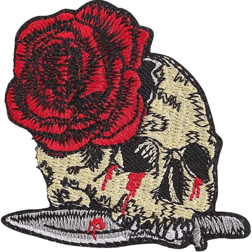Skull & Gothic Iron-On Patches – Cool Embroidered Appliques for Custom Dog Bandanas & Pet Accessories