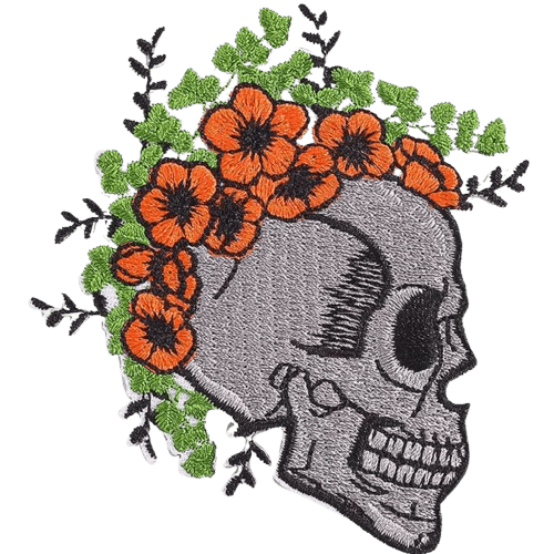 Skull & Gothic Iron-On Patches – Cool Embroidered Appliques for Custom Dog Bandanas & Pet Accessories
